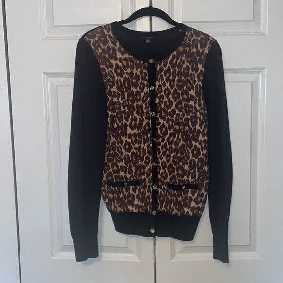 Ann Taylor animal print cardigan - Picture 1 of 5